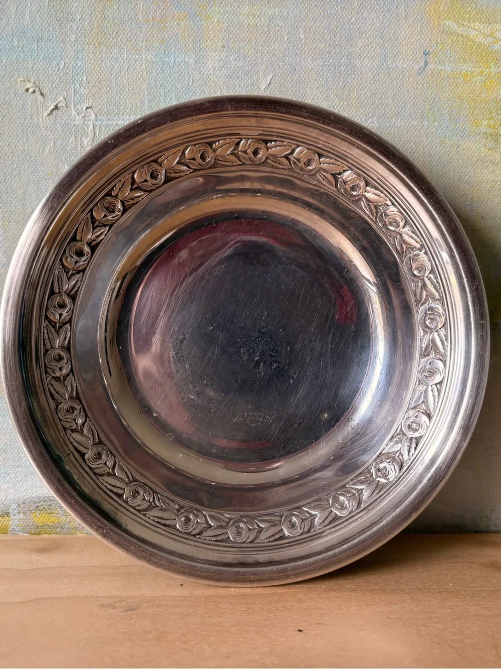 Reed & Barton Silverplated Rose-Embellished Serving Bowl